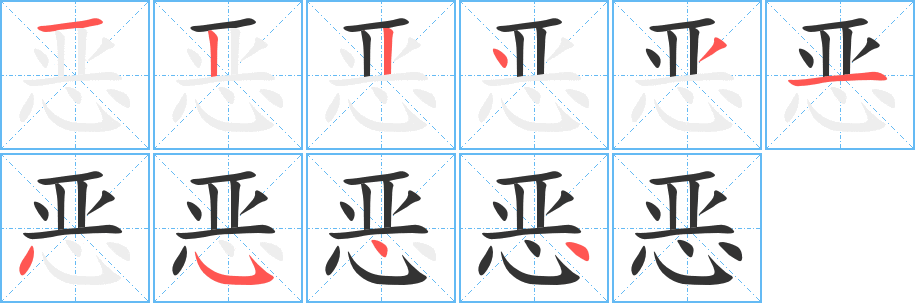 恶的笔画顺序