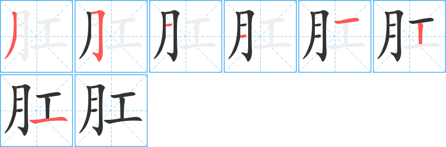 肛的笔画顺序