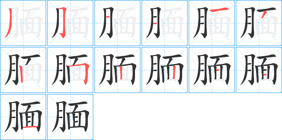 腼的笔画顺序