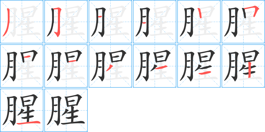 腥的笔画顺序