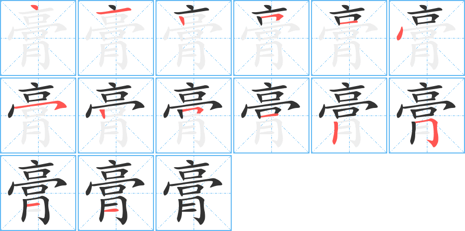 膏的笔画顺序