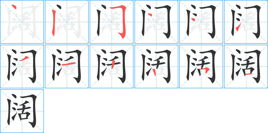 阔的笔画顺序