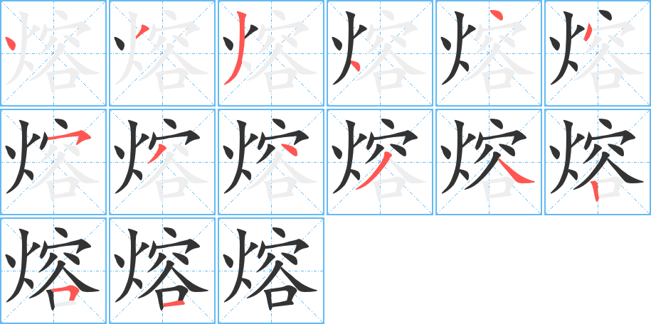 熔的笔画顺序